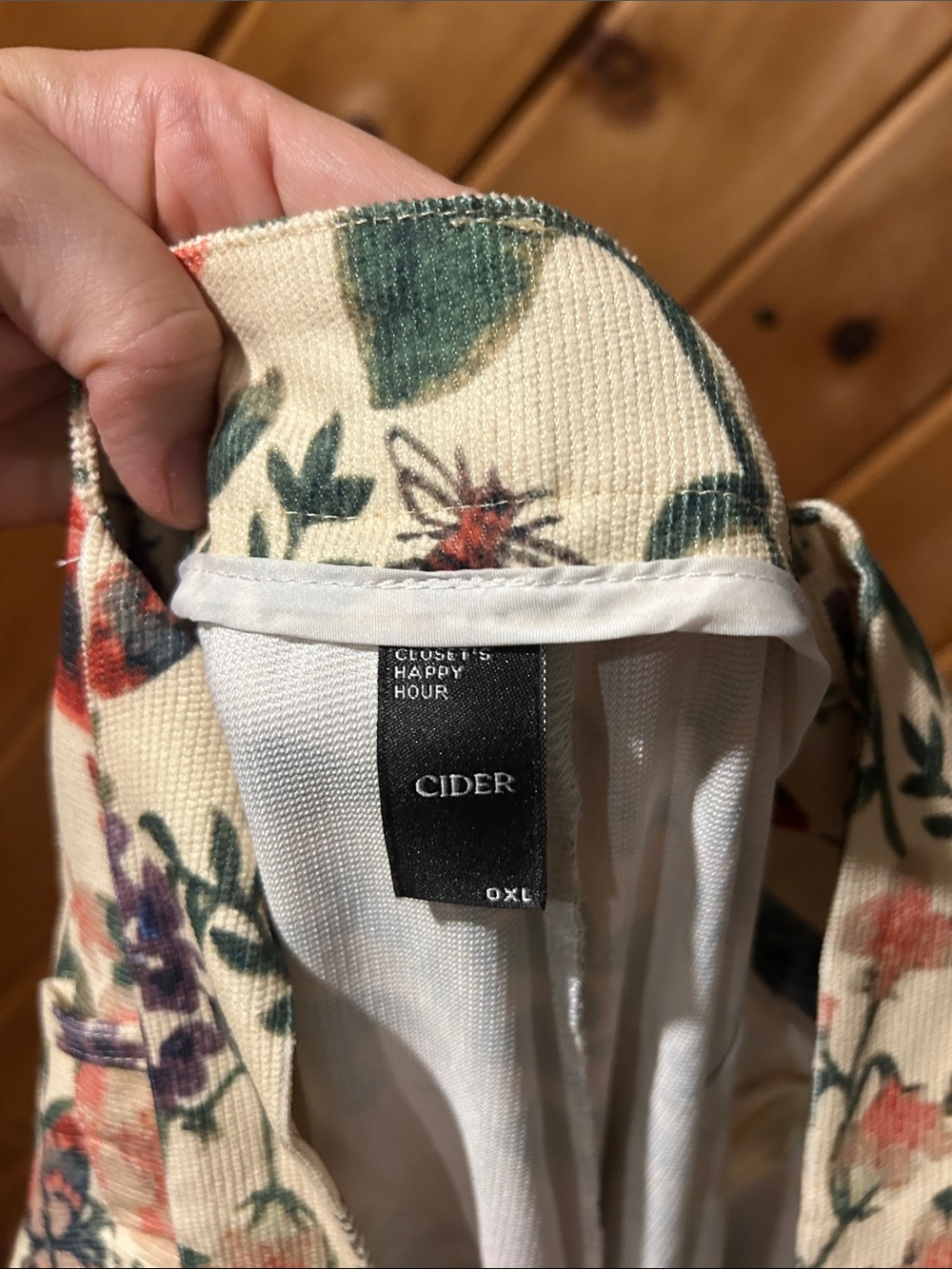 Cider Lightweight Corduroy Botanical Floral & Bug Button Wide Leg Jumpsuit - Picture 10 of 10